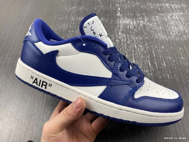 Cheap TRAVIS X JORDAN X OFF-WHITE CUSTOM AIR 1 SCOTT DM7890-101 0805